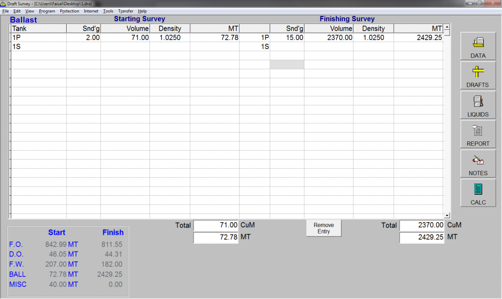 ballast2 ballast2 1024x611 Draft Survey Software Review