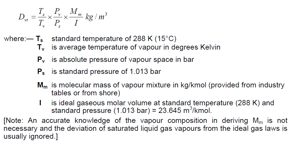 gas tanker formula | Marine Surveyor Information